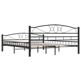 Rama łóżka, czarna, stalowa, 160 x 200 cm