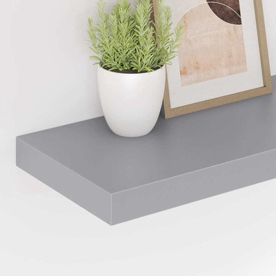 vidaXL Półki ścienne, 4 szt., szare, 50x23x3,8 cm, MDF