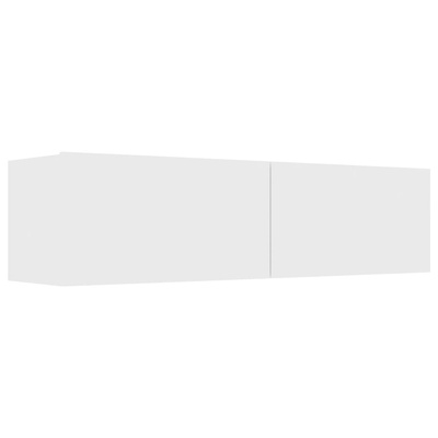 Szafka pod TV, biała, 120x30x30 cm, materiał drewnopochodny