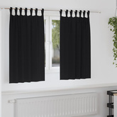 Firany blackout z kółkami 2 pcs Czarny 140 x 140 cm Poliester
