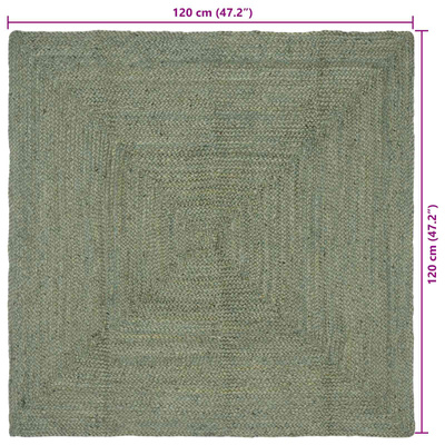 Dywany pokojowe Prostokątny Oliwkowy zielony 120 x 120 cm Juta
