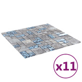 Płytki mozaikowe 11 pcs Szary i Niebieski 50 x 50 cm Szkło