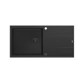EVAN 146 XL GraniteQ zlewozmywak z syfonem Push 2 Open 1-komorowy z/o (1000x500x210; kom. 420x480) pure carbon / elementy pure carbon