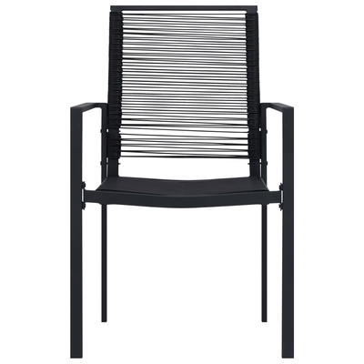 vidaXL Krzesła ogrodowe, 4 szt., rattan PVC, czarne