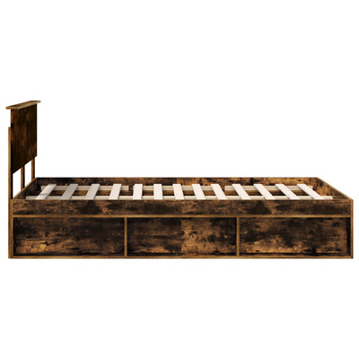 Ramka łóżka Dąb wędzony 120 x 190 cm Drewno inżynieryjne
