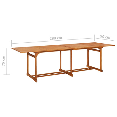 13-cz. zestaw mebli ogrodowych 280x90x75cm lite drewno akacjowe
