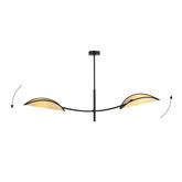 Lampa sufitowa LOTUS 2 BLACK/RATTAN