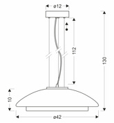 Lampa wisząca Ombre 42 szklana nad stół dymiony klosz GX53