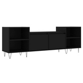 vidaXL Szafka pod TV, czarna, 160x35x55 cm, materiał drewnopochodny