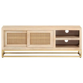 vidaXL Szafka pod TV, 110x30x40 cm, lite drewno mango i żelazo