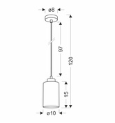Aspra lampa wisząca czarny 1x60w e27 klosz bursztynowy