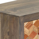 vidaXL Szafka pod TV, szara, 120x30x40 cm, lite drewno mango