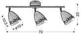 Lampa sufitowa 3xE14 70cm COTY 93-67173 LISTWA CZARNY