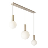 Lampa wisząca Testa beżowa klosze kule nad stół do jadalni 3xG9
