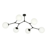 Lampa sufitowa  SPACE 6 BLACK/OPAL