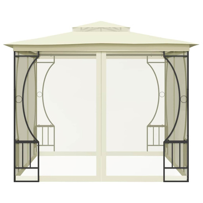 vidaXL Altana ogrodowa z siatkami, 300x300x265 cm, kremowa