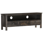 vidaXL Szafka pod TV, czarna, 120 x 30 x 45 cm, lite drewno mango