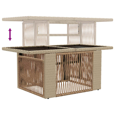 Zestaw Sof na Ogród 5 szt. Beżowy polirattan