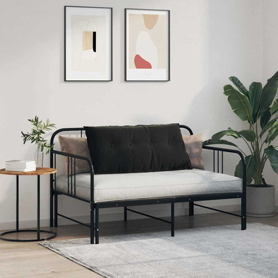Poduszka na plecy Czarny 100 x 50 cm Tkanina sztruksowa