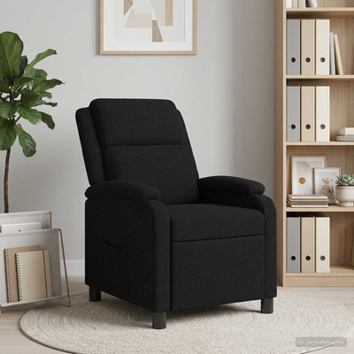 Fotel recliner Czarny tkanina