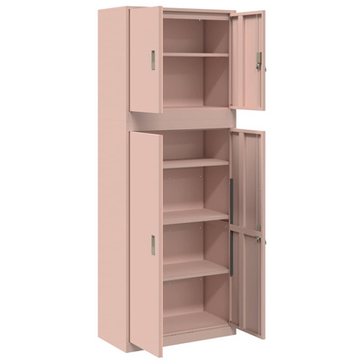 Szafka do przechowywania 2 szt. różowy 80 x 40 x 210 cm Stal