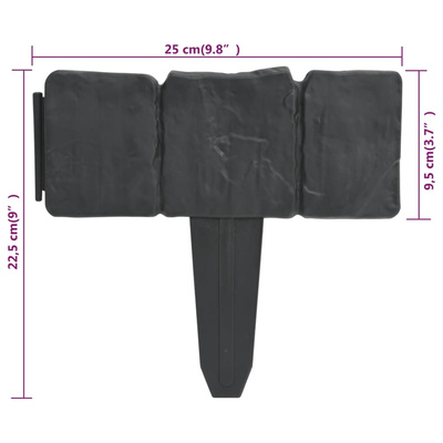 Obrzeże trawnikowe, 41 szt., tworzywo sztuczne, 10 m