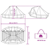Namiot Tipi 6-osobowy Zielony tafta
