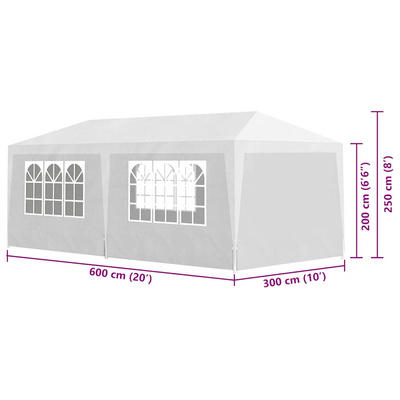 Namiot imprezowy, 3 x 6 m, biały