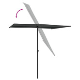 Parasol ogrodowy na aluminiowym słupku, 2x1,5 m, antracytowy