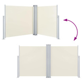 Zwijana markiza boczna, kremowa, 120 x 600 cm