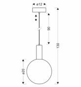 Lampa wisząca Testa kula szklana beżowa z białym kloszem 1x10W G9