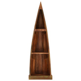 Drewniana szafka w kształcie łódki, 39x27x127 cm, drewno