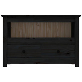 vidaXL Szafka pod TV, czarna, 79x35x52 cm, lite drewno sosnowe
