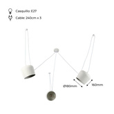 Nowoczesna Lampa Wisząca 3x?30cm Biała Abruzzo Rittoro