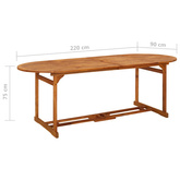 11-cz. zestaw mebli ogrodowych 220x90x75cm lite drewno akacjowe
