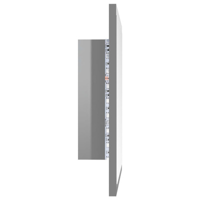 vidaXL Lustro łazienkowe LED, wysoki połysk, szare, 40x8,5x37cm, akryl