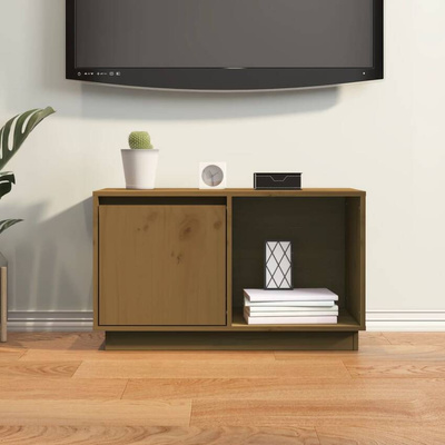 vidaXL Szafka pod TV, miodowy brąz, 74x35x44 cm, lite drewno sosnowe