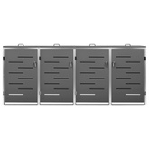 Osłona na 4 kosze na śmieci, 276,5x77,5x112,5 cm, stalowa