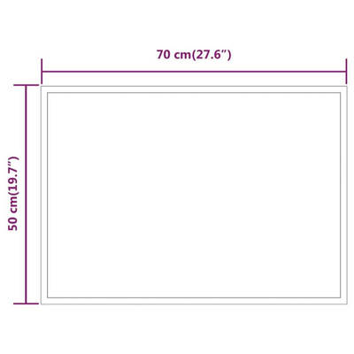 vidaXL Lustro łazienkowe z LED, 70x50 cm