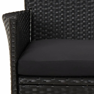 vidaXL 5-cz. zestaw mebli ogrodowych bistro z poduszkami, czarny w kolorze czarny