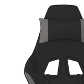 vidaXL Fotel gamingowy z podnóżkiem i masażem, czarno-szary, tkanina