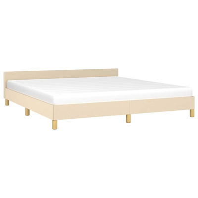 vidaXL Rama łóżka z zagłówkiem, kremowa, 180x200 cm, obita tkaniną model standard