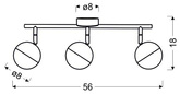 Lampa sufitowa PARTY listwa regulowana 3-punktowa LED do korytarza metalowa