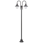 Latarnia ogrodowa 2-punktowa, 220 cm, aluminium, E27, brązowa