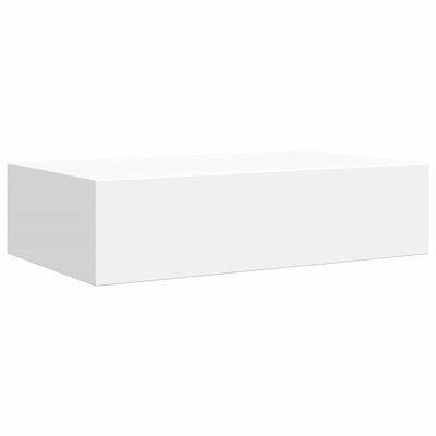 Półki ścienne z szufladą, 2 szt., białe, 40 x 23,5 x 10 cm, MDF
