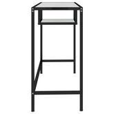 vidaXL Biurko komputerowe, biały marmur 100x36x74 cm, hartowane szkło