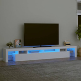 vidaXL Szafka pod TV z oświetleniem LED, biała, 260x36,5x40 cm model standard