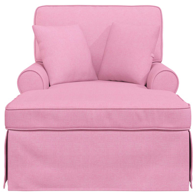Chaise Lounge z Fartuszkiem 3 szt. Różowy tkanina
