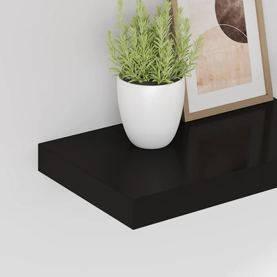 vidaXL Półki ścienne, 2 szt., czarne, 40x23x3,8 cm, MDF