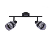 Lampa Listwa Czarny Matowy 2X15W E14 Klosz Dymiony Yuki